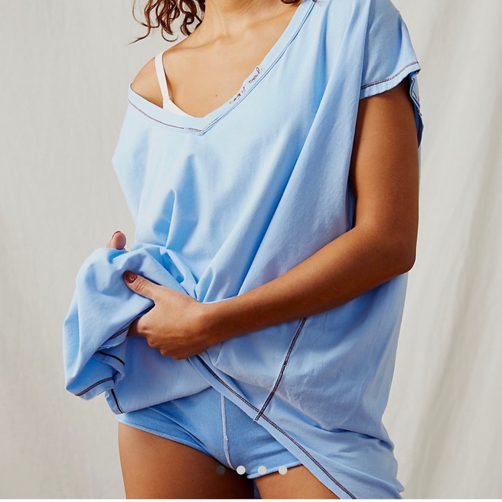Free people lounge shirt baby blue size medium worn never
